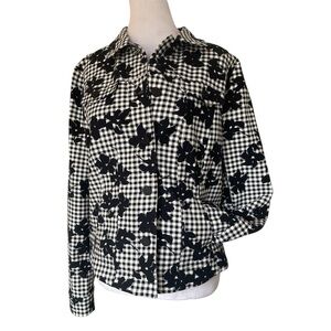 GERRY WEBER SZ 10 black/white check black floral